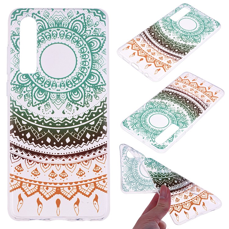 Printing Pattern TPU Mobile Case for Huawei P30 - Colorful Lace-1