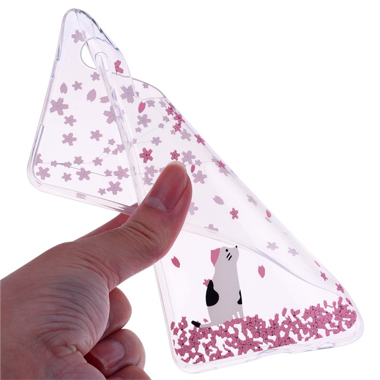 Printing Pattern TPU Cover for Huawei P30 - Pink Flowers and Animal-5