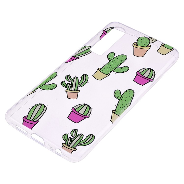 Patrón de Impresión Case de Teléfono TPU Para Huawei P30 - Cactus-3