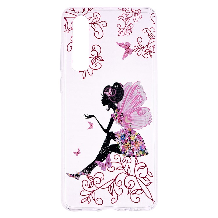 Printing Pattern TPU Mobile Casing Cover for Huawei P30 - Butterfly Girl-2