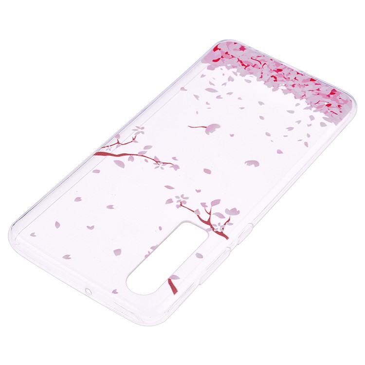 Printing Pattern TPU Mobile Shell Cover for Huawei P30 - Pink Falling Flowers Petals-4