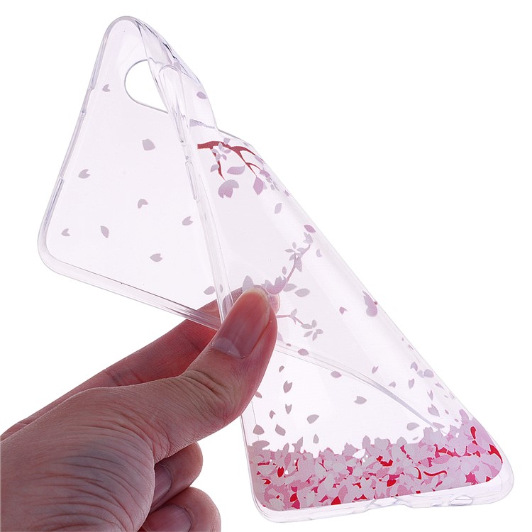 Printing Pattern TPU Mobile Shell Cover for Huawei P30 - Pink Falling Flowers Petals-5
