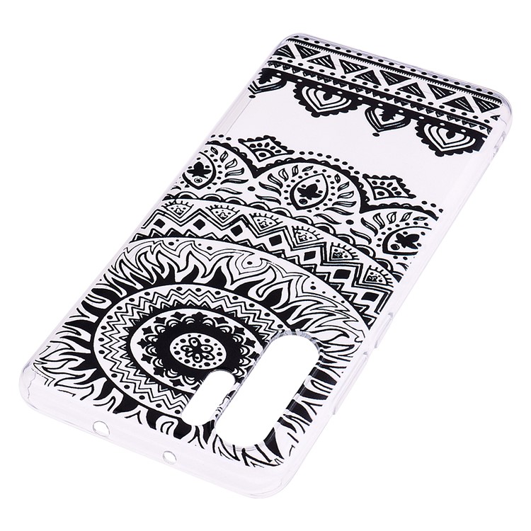 Printing Pattern TPU Mobile Phone Casing for Huawei P30 Pro - Black Lace-4