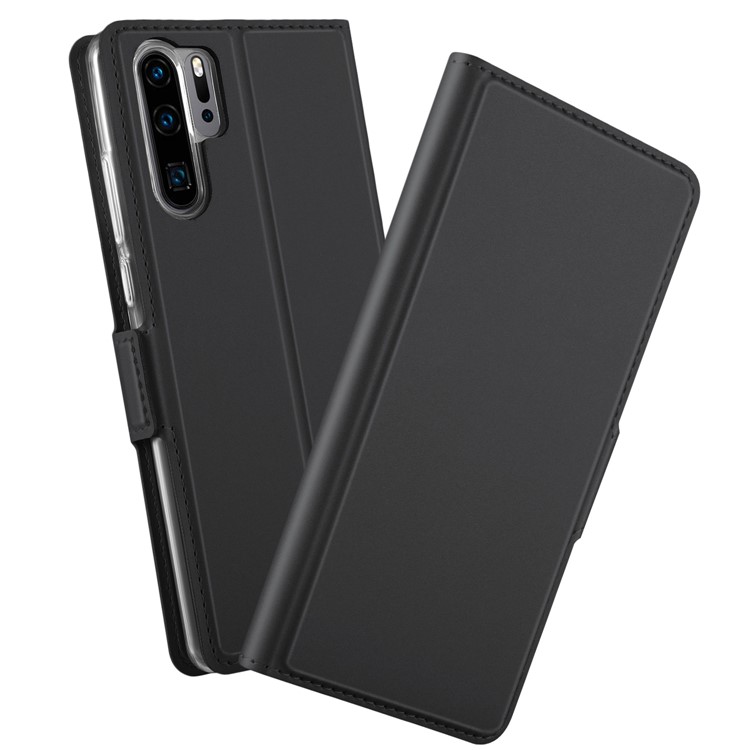 Magnetic Stand Leather Mobile Casing for Huawei P30 Pro - Black-1