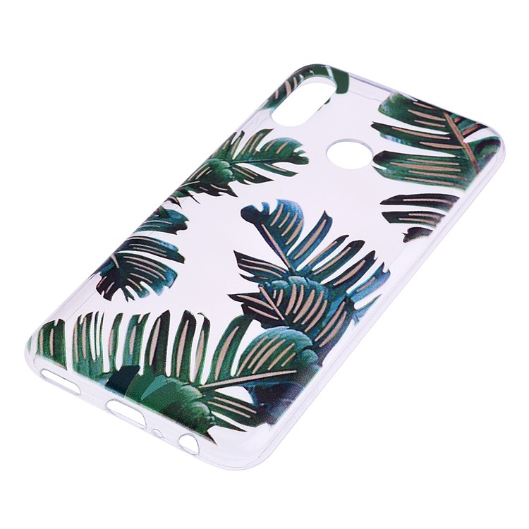 Padrão de Impressão TPU Case Para Huawei P Smart (2019) / Honra 10 Lite - Folhas Verdes