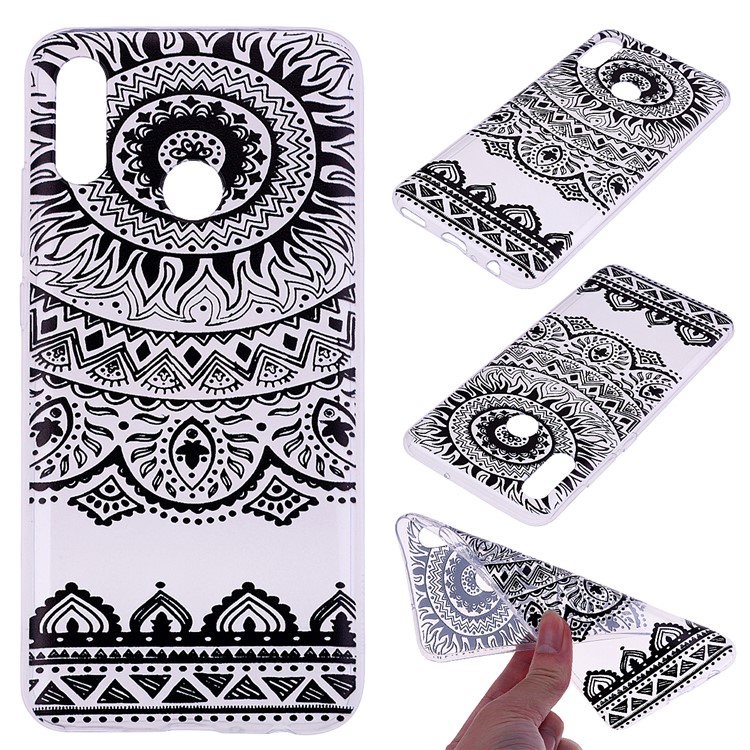 Printing Pattern TPU Mobile Case for Huawei P Smart (2019) / Honor 10 Lite - Black Lace-1