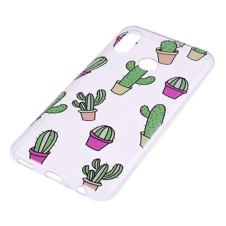 Padrão de Impressão TPU Mobile Cover For Huawei P Smart (2019) / Honra 10 Lite - Cacto-3