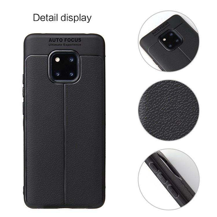 Ultra-thin Litchi Grain Soft TPU Phone Case for Huawei Mate 20 Pro - Black-3