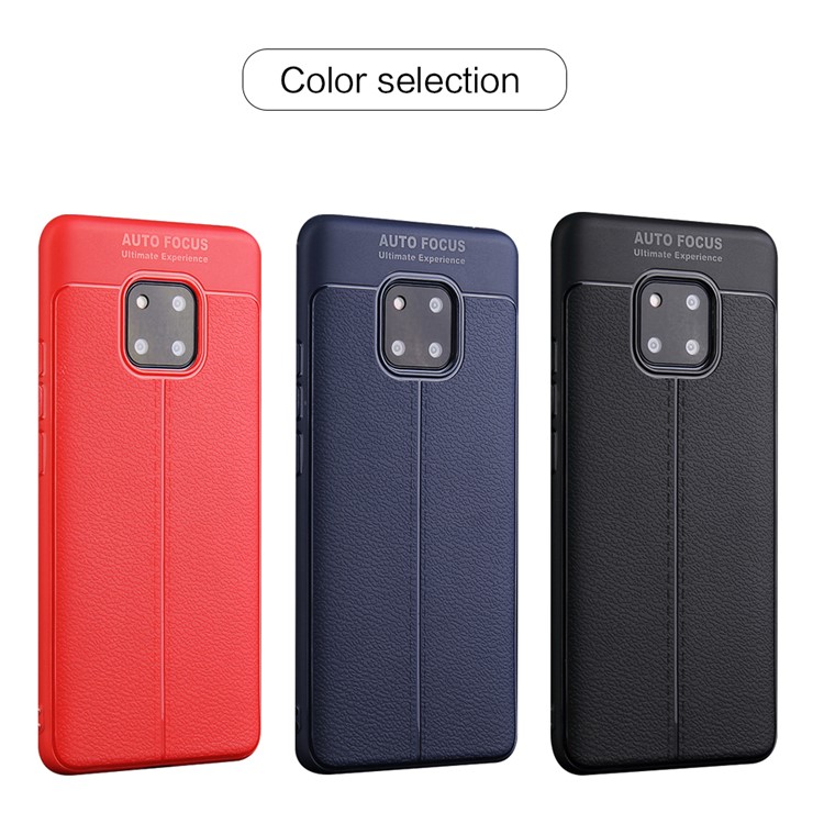 Ultra-thin Litchi Grain Soft TPU Phone Case for Huawei Mate 20 Pro - Black-8