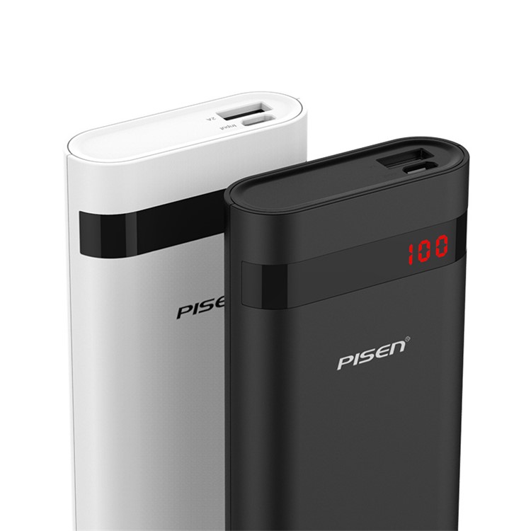 PISEN Micro USB Input 10000mAh Battery Charger Power Bank with LED Digital Display - Black-3