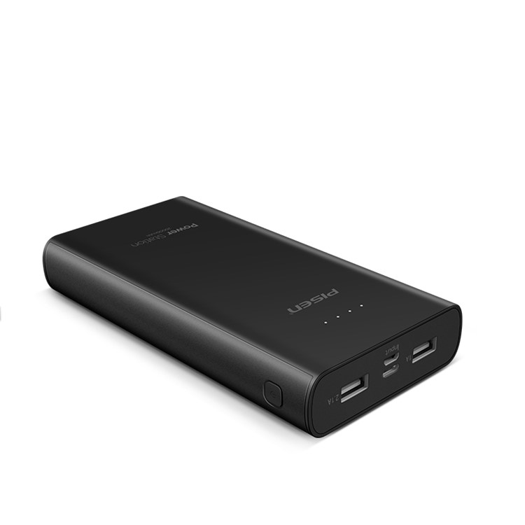 PISEN Power Station II 20000mAh 1A/2.1A Dual USB Power Bank with Micro USB /Lightning 8Pin Inputs - Black-3