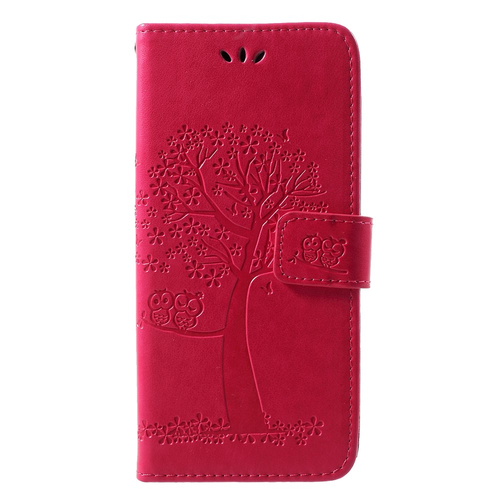 Imprint Butterfly Flower Wallet Stand Leather Cellphone Shell for Huawei P30 Pro - Red-3
