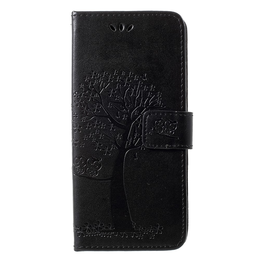 Imprint Butterfly Flower Wallet Stand Leather Cellphone Cover for Huawei P30 Pro - Black-1