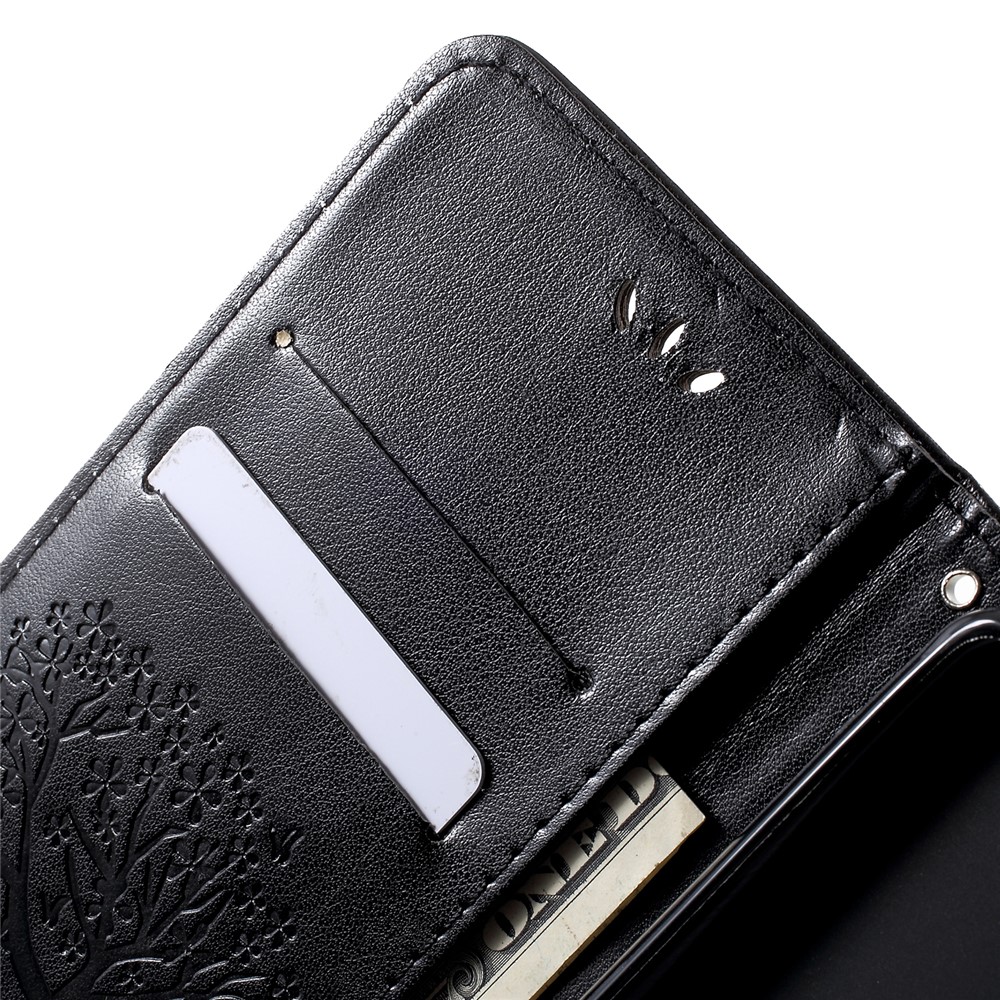 Imprint Butterfly Flower Wallet Stand Leather Cellphone Cover for Huawei P30 Pro - Black-6