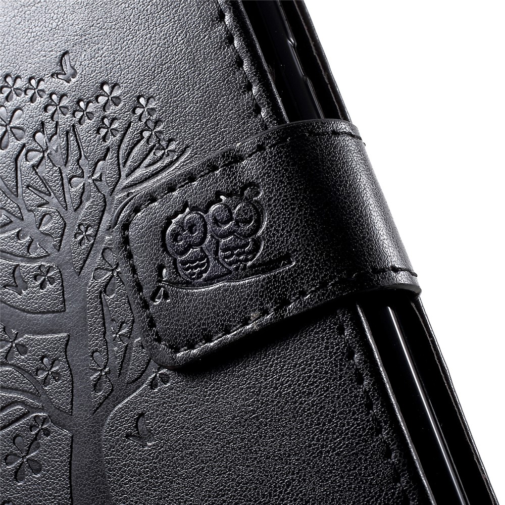Imprint Butterfly Flower Wallet Stand Leather Cellphone Cover for Huawei P30 Pro - Black-7
