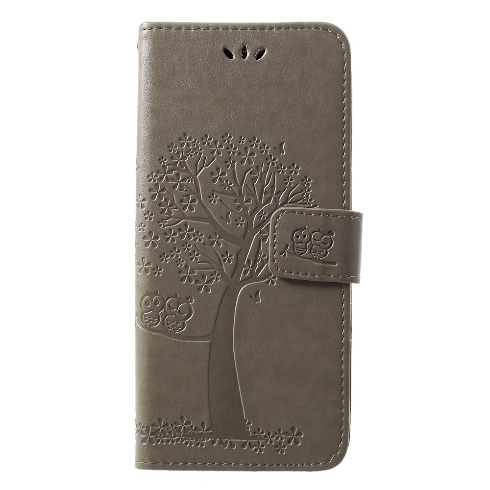 Imprint Butterfly Flower Wallet Stand Leather Cellphone Casing for Huawei P30 Pro - Grey-1