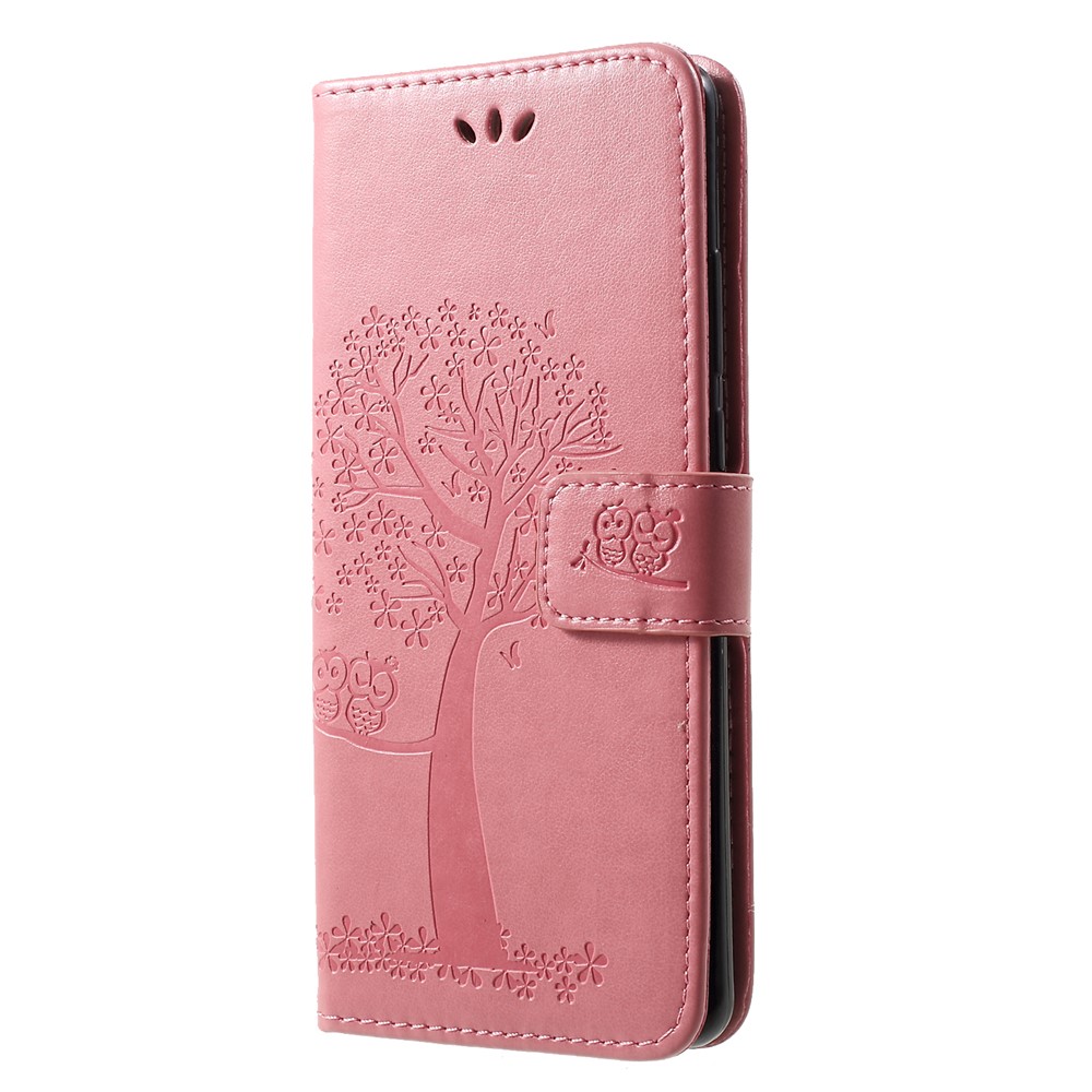 Imprint Butterfly Flower Wallet Stand Leather Cellphone Case for Huawei P30 Pro - Pink-3