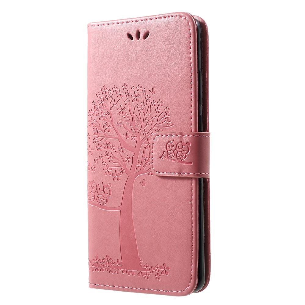 Impresión Case de Teléfonos Celulares de Cuero Para la Billetera de Flores de Mariposa Para Huawei P30 Pro - Rosado