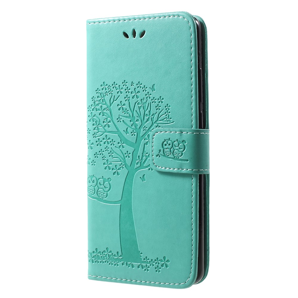 Imprint Butterfly Flower Wallet Stand Leather Cover for Huawei P30 Pro - Green-3