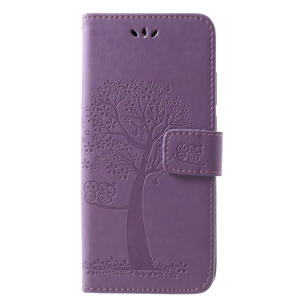 Imprint Butterfly Flower Wallet Stand Leather Shell for Huawei P30 Pro - Light Purple-1