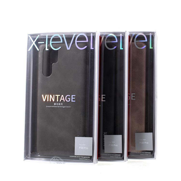X-LEVEL Vintage Leather Coated PC Phone Casing for Huawei P30 Pro - Coffee-6