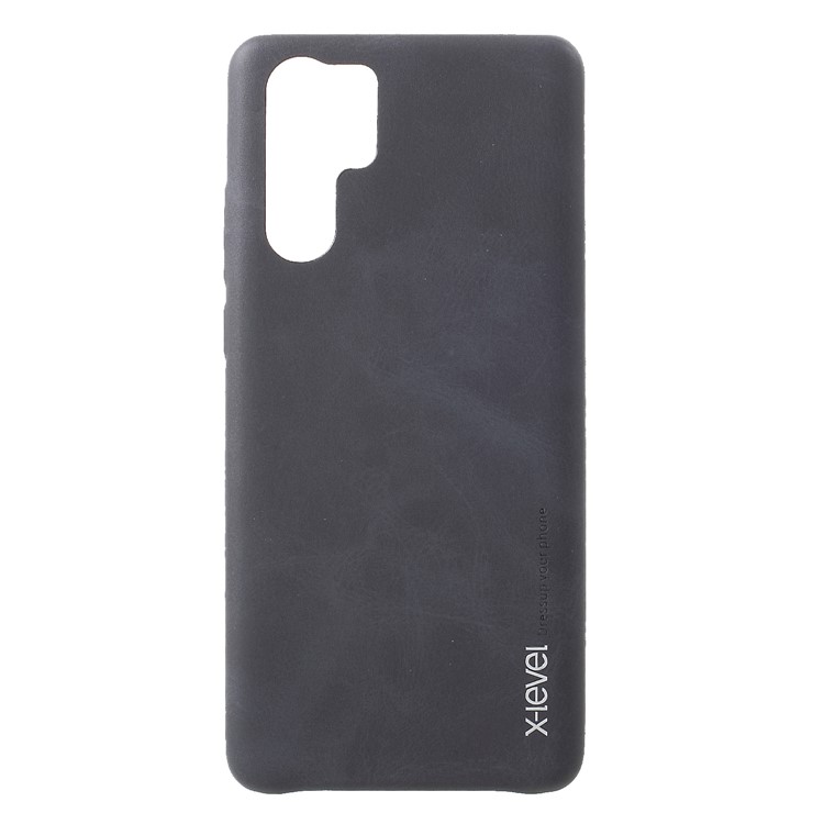X-LEVEL Vintage Leather Coated PC Mobile Cover for Huawei P30 Pro - Black-1