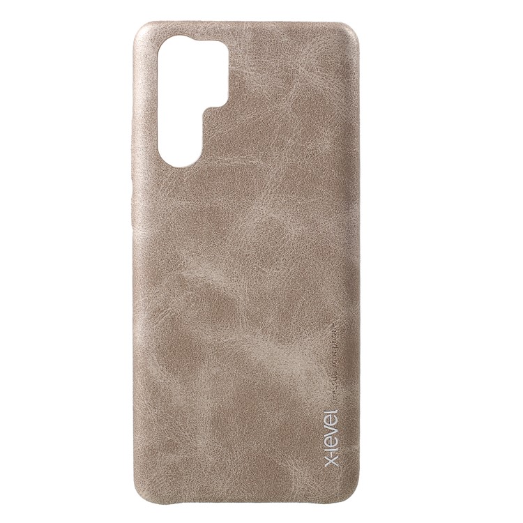 X-LEVEL Vintage Leather Coated PC Cellphone Case for Huawei P30 Pro - Brown-1