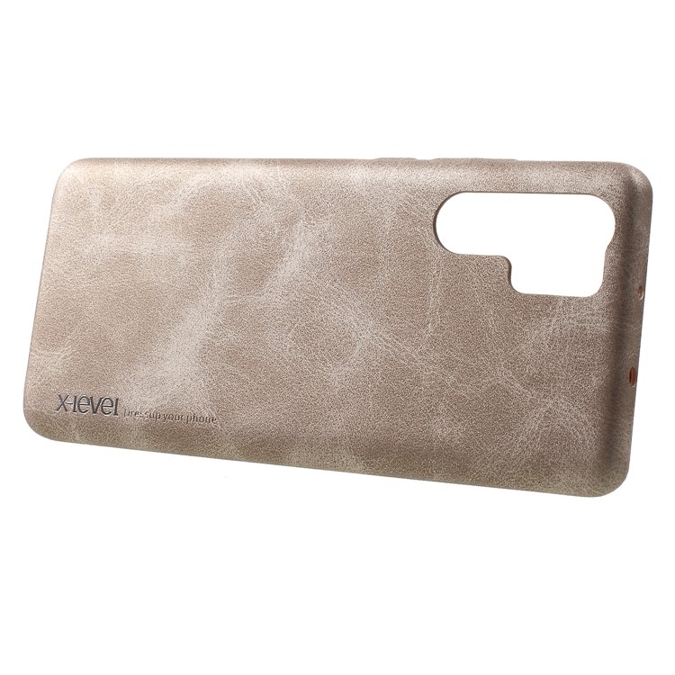 X-LEVEL Vintage Leather Coated PC Cellphone Case for Huawei P30 Pro - Brown-2