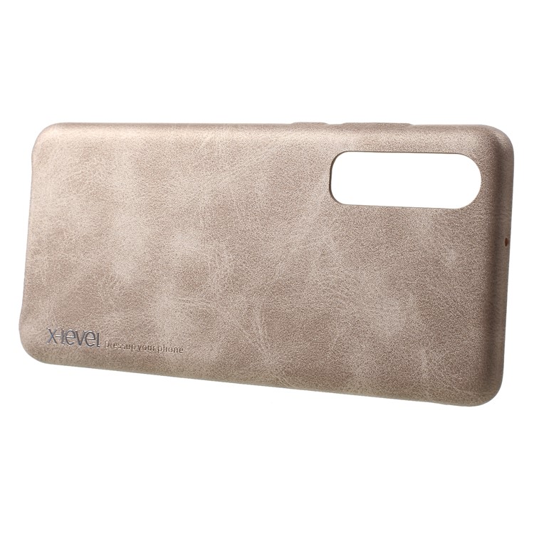 X-LEVEL Vintage Leather Coated PC Protection Case for Huawei P30 - Brown-2