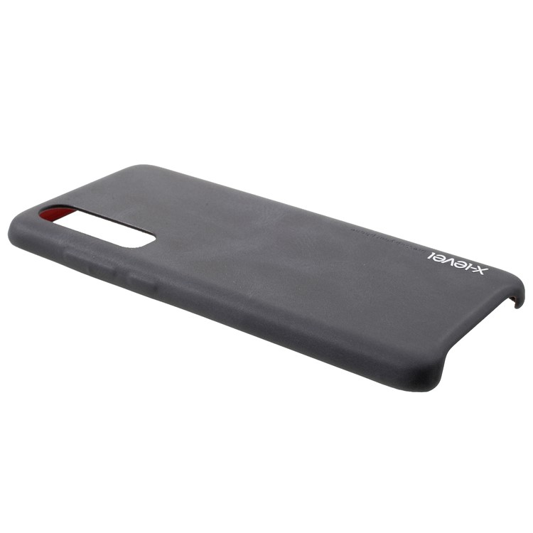 X-LEVEL Vintage Leather Coated PC Protector Cover for Huawei P30 - Black-3