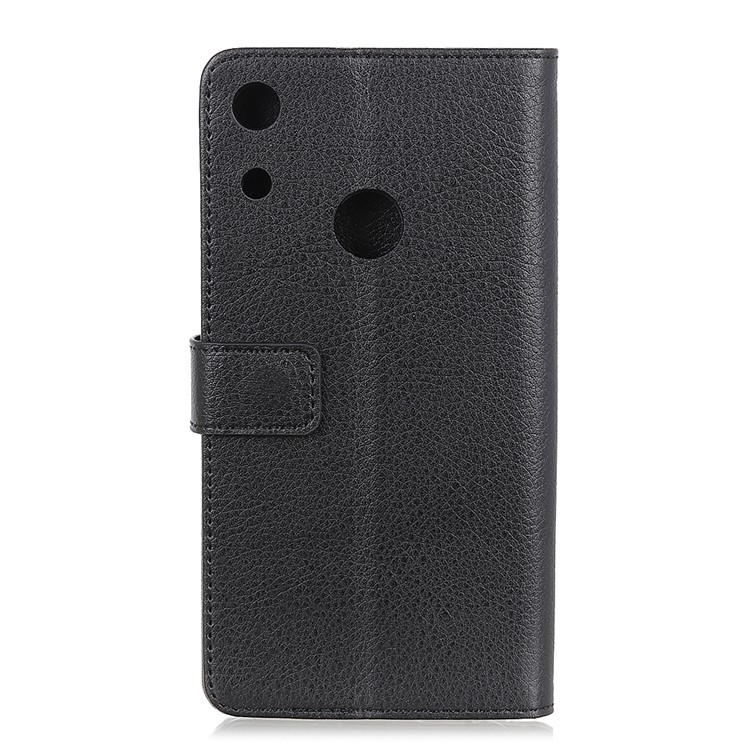 Litchi Skin Wallet Leather Stand Case for Huawei Honor 8A - Black-3