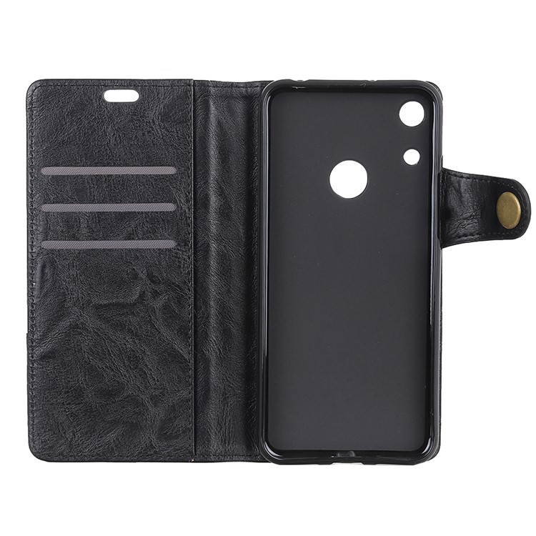 S Shape Crazy Horse Leather Wallet Phone Case for Huawei Honor 8A - Black-5