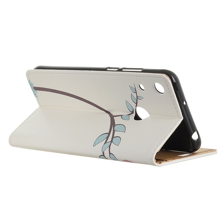 Pattern Printing Flip Stand Leather Cover for Huawei Honor 8A - Two Little Owls on Branch-4