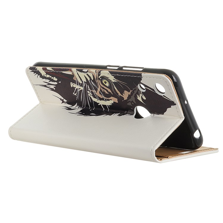 Pattern Printing Wallet Leather Phone Case for Huawei Honor 8A - Fierce Tiger-4