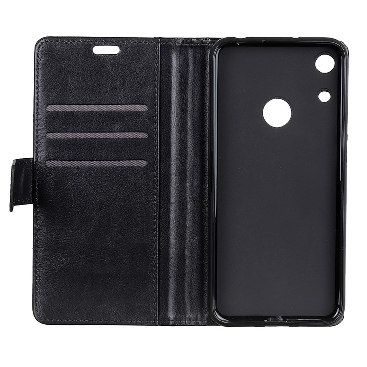 Crazy Horse Rivet Decor Leather Wallet Case for Huawei Honor 8A - Black-5