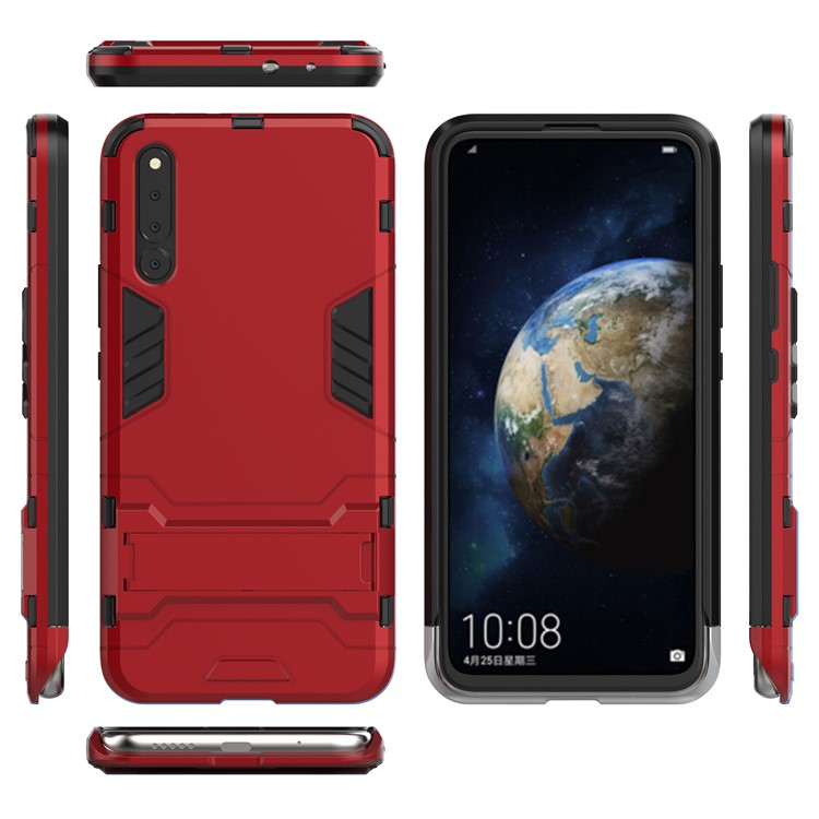 Cool Guard Kickstand PC TPU Hybrid Cover for Huawei Honor Magic 2 - Red-2