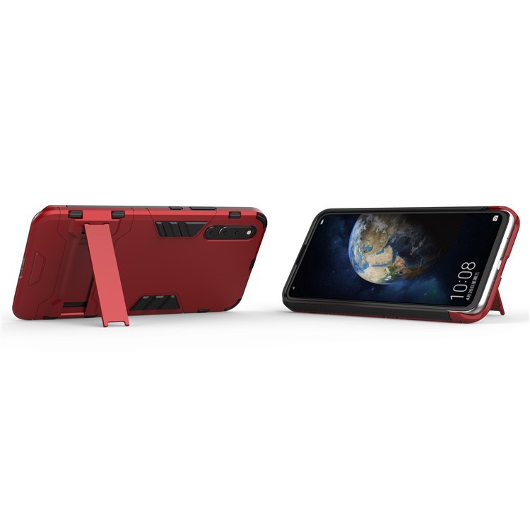 Cool Guard Kickstand PC TPU Hybrid Cover for Huawei Honor Magic 2 - Red-3