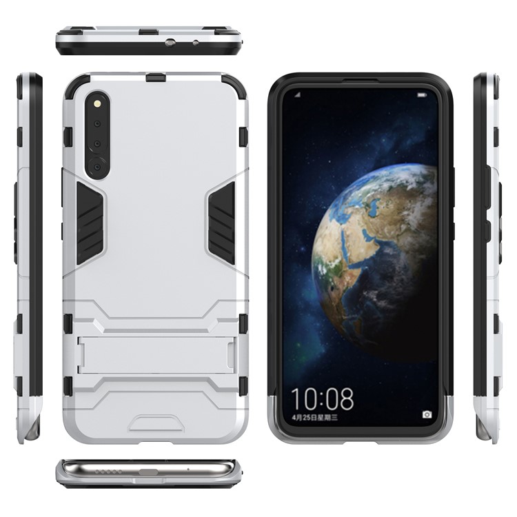 Cool Guard Kickstand PC TPU Hybrid Casing for Huawei Honor Magic 2 - Silver-2