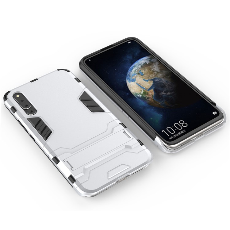 Cool Guard Kickstand PC TPU Hybrid Casing for Huawei Honor Magic 2 - Silver-4