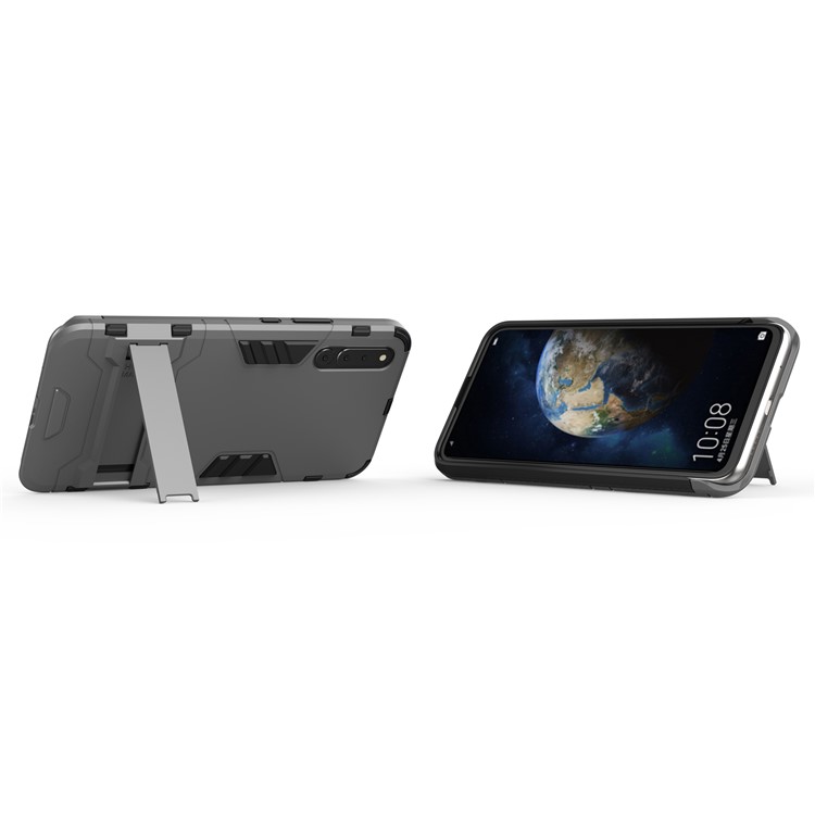 Cool Guard Kickstand PC TPU Hybrid Mobile Phone Case for Huawei Honor Magic 2 - Grey-3