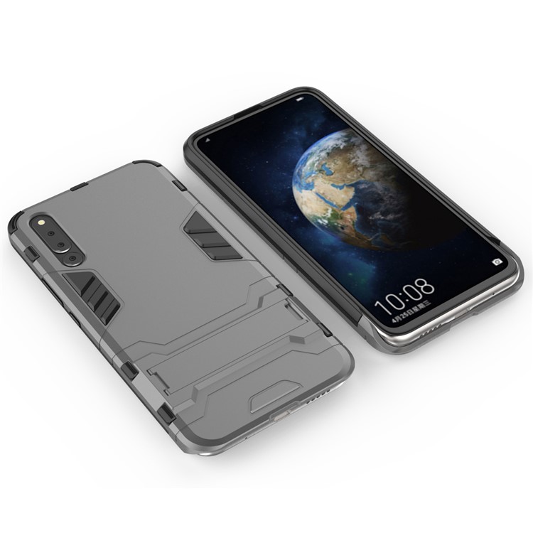 Cool Guard Kickstand PC TPU Hybrid Mobile Phone Case for Huawei Honor Magic 2 - Grey-4
