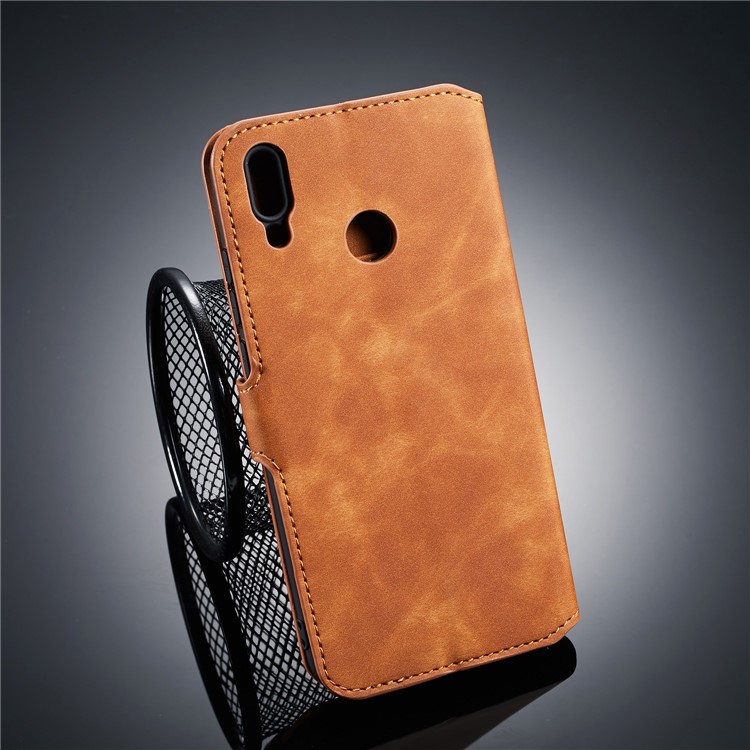 DG. Custodia Portafoglio In Pelle PU Retro Stile MING Per Huawei Y9 (2019) / Goditi Il 9 Plus - Marrone-2