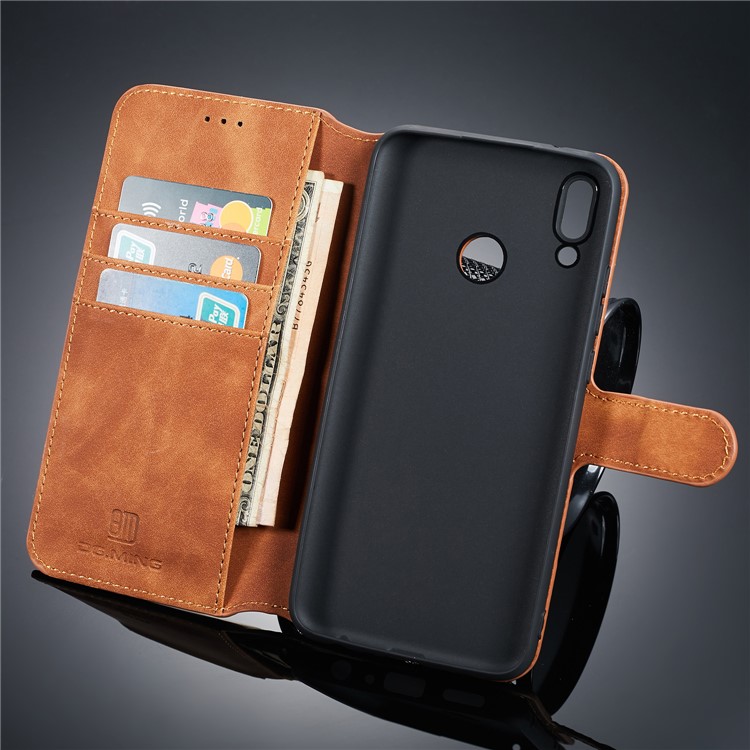 DG. Custodia Portafoglio In Pelle PU Retro Stile MING Per Huawei Y9 (2019) / Goditi Il 9 Plus - Marrone-3