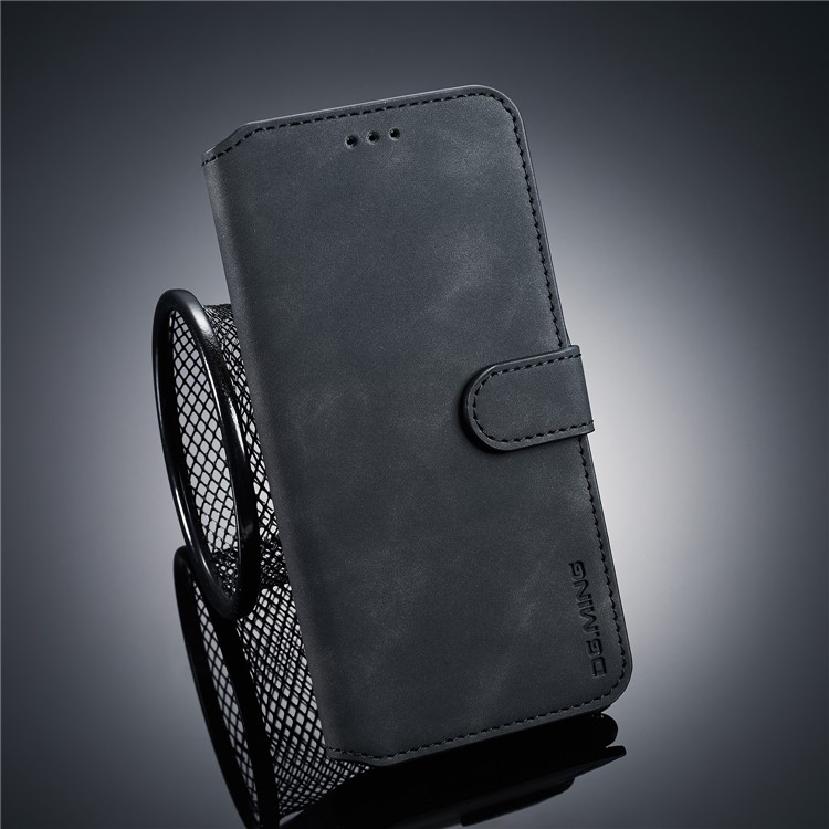 DG.MING Retro Style PU Leather Wallet Case for Huawei Y9 (2019) / Enjoy 9 Plus - Black-1