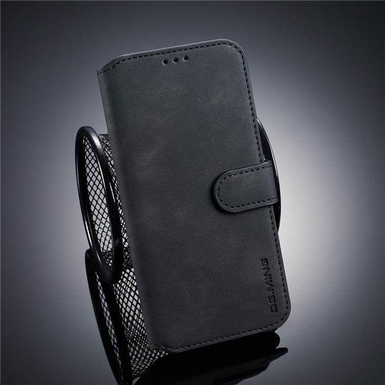 DG.MING Retro Style PU Leather Wallet Case for Huawei Honor 10 Lite/P Smart (2019) - Black-1