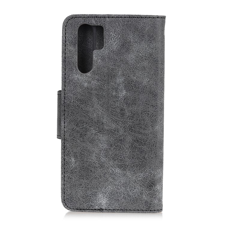 Vintage Style Split Leather Stand Magnetic Wallet Case for Huawei P30 Pro - Grey-4