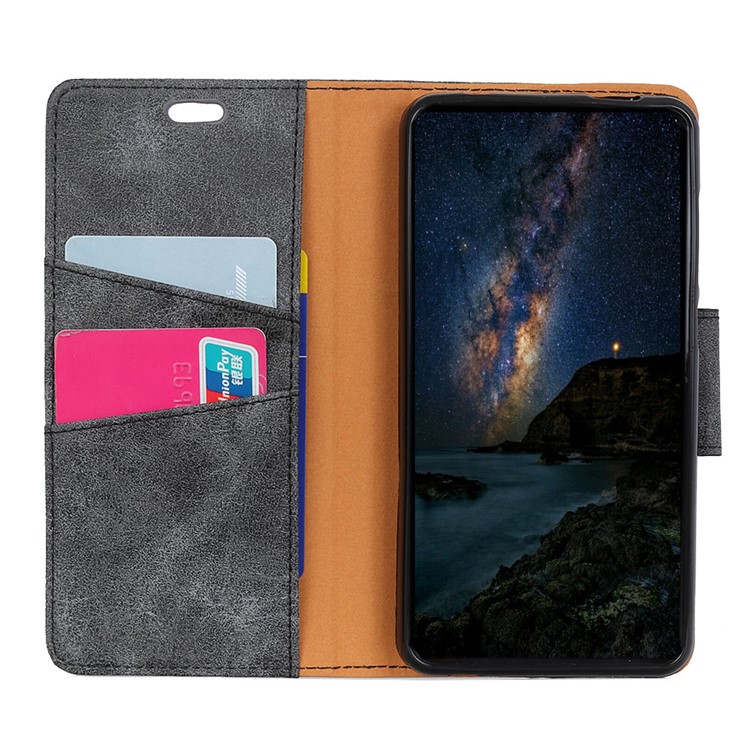 Vintage Style Split Leather Stand Magnetic Wallet Case for Huawei P30 Pro - Grey-6