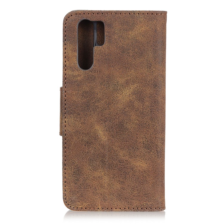 Retro Style Split Leather Stand Magnetic Wallet Casing for Huawei P30 Pro - Coffee-3