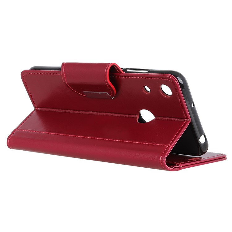 All Round Protection Stand Wallet PU Leather Cover for Huawei Honor 8A - Red-7