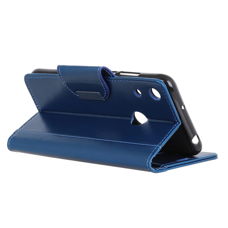 All Round Protection Stand Wallet PU Leather Shell for Huawei Honor 8A - Blue-7